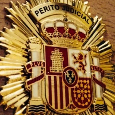 Placa de Perito Judicial con el escudo de España